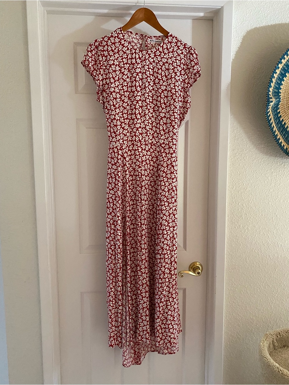 Reformation Red and White Floral Maxi Dress